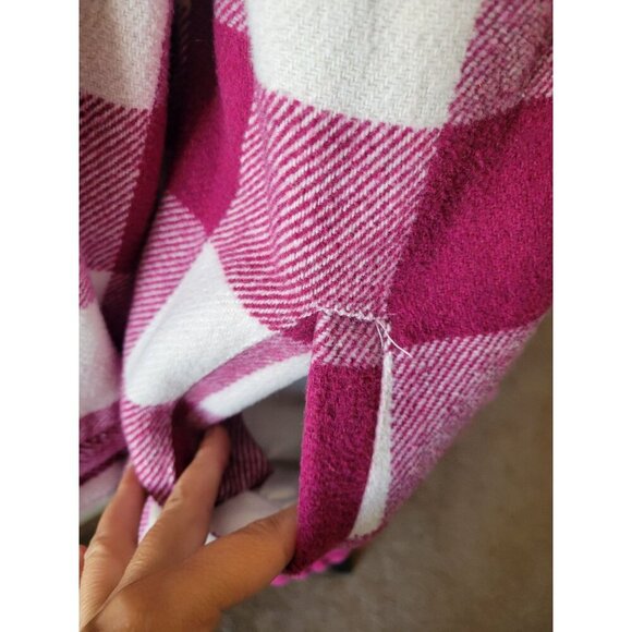 Member's Mark Button Front Plaid Shacket Size L Crimson Causal Fall/Winter - Picture 5 of 12